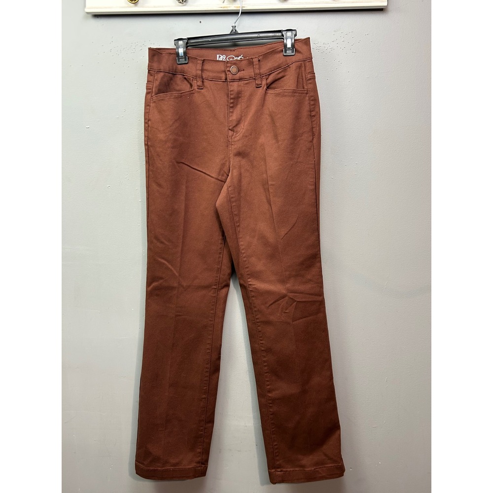 DG2 by Diane Gilman Pants Womens 10T Brown Virtual Stretch Straight Leg Tall